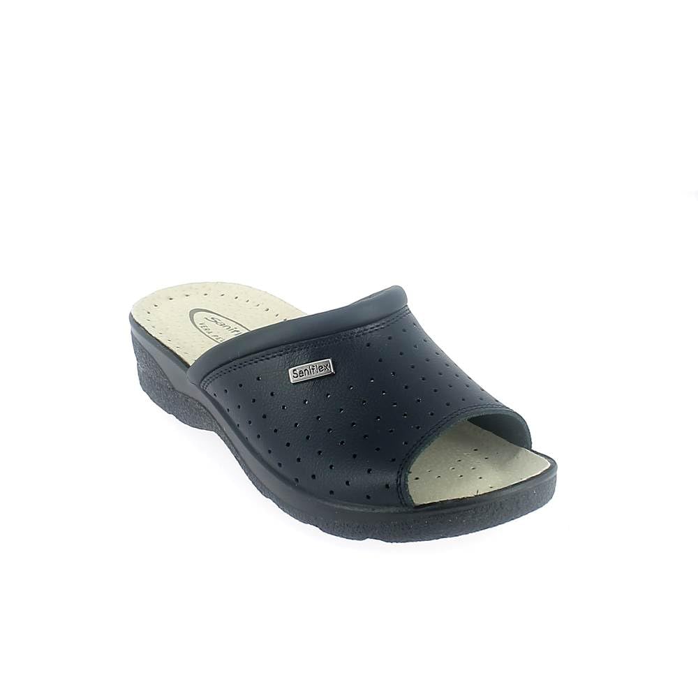 89851-10 Médical Certifié Sabots Mules Chaussons Chaussures en Cuir, Femme