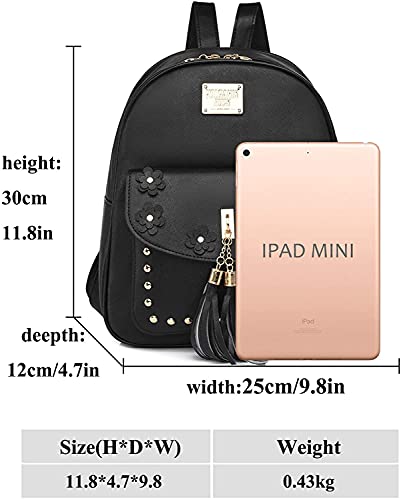 Image of floki Fashion Girls 3-PCS Fashion Cute Mini Leather Backpack sling & pouch set for Women