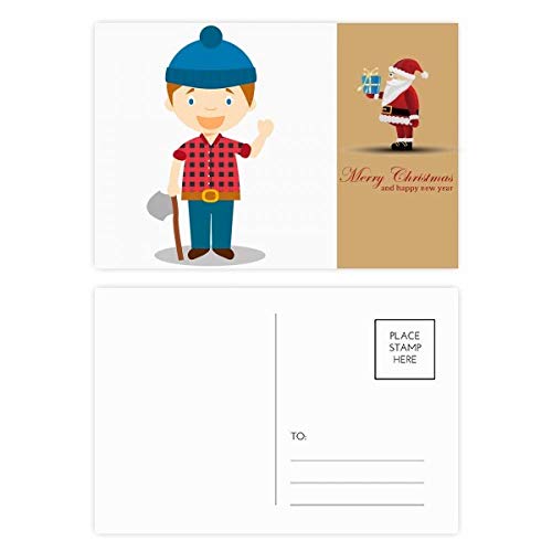 Cartes postales de remerciement Père Noël Canada bleu pour correspondance