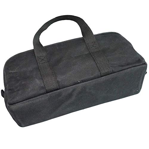 Melotough Waxed Canvas Utility Tool Tote Bag Combo Kit-Includes 2 Medium Tool Organizer Bags For Electrician, Plumbing, Gardening, Hvac & More (Black) #TOP6
