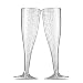 50 Silver Glitter Plastic Champagne Flutes 5 Oz Clear Plastic Toasting Glasses Disposable Wedding Party Cocktail Cups