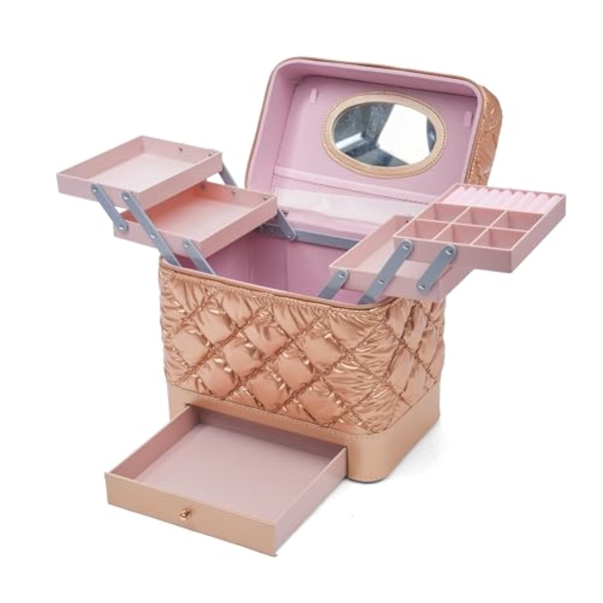 Vanity Box with Mirror, Portable Makeup Organizer