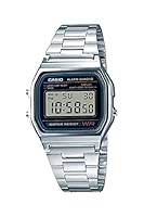 CASIO Unisex Adult's A158WA-1A Digital Watch, Silver