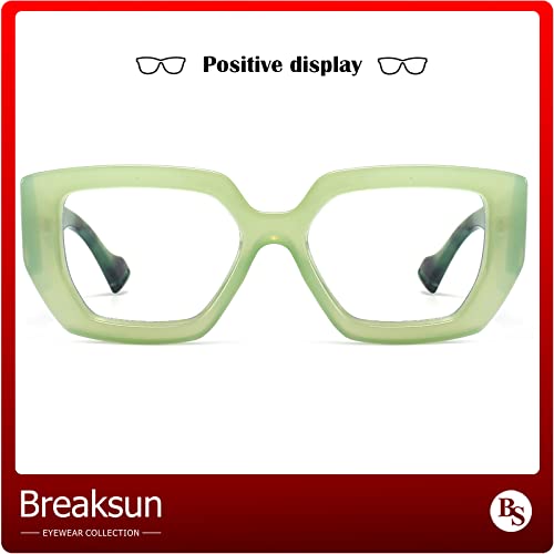 Image of Breaksun Thick Frame Blue Light Glasses for Women Men Fashion Oversized Square Computer Gaming Eyeglasses