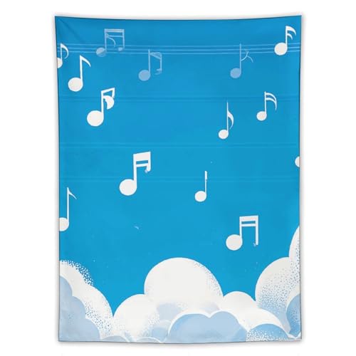 Tapisserie murale note de musique grand format poster esthetique deco interieure verticale
