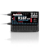 Radiolink R16F 16 Kanal 2,4 GHz RC Empfänger, funktioniert mit der Radiolink-Fernbedienung T16D/T12D/RC4GS V3/RC6GS V3/RC8X, RC-Empfänger mit Fernsteuerung für RC-Autos, Boote und Roboter
