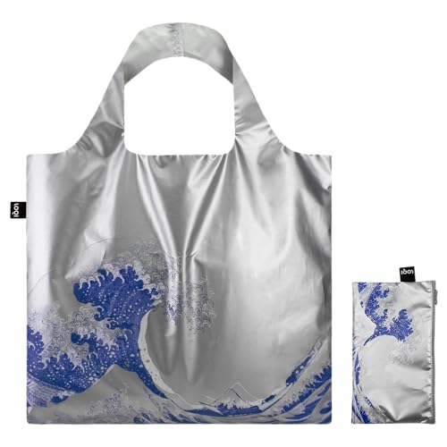 Sac LOQI KATSUSHIKA HOKUSAI Great Wave Silver imperméable et résistant