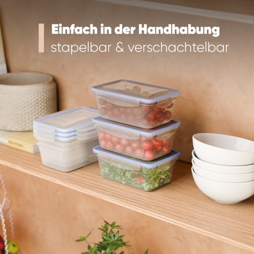Foto von Classbach® Frischhaltedosen mit Deckel | 5er Set | 100% dicht | Meal Prep Boxen | für Mikrowelle Spülmaschine Gefrierfach geeignet | Lunchbox | Dosen Meal Prep stapelbar | Gefrierdosen | C-FHD 4007 K