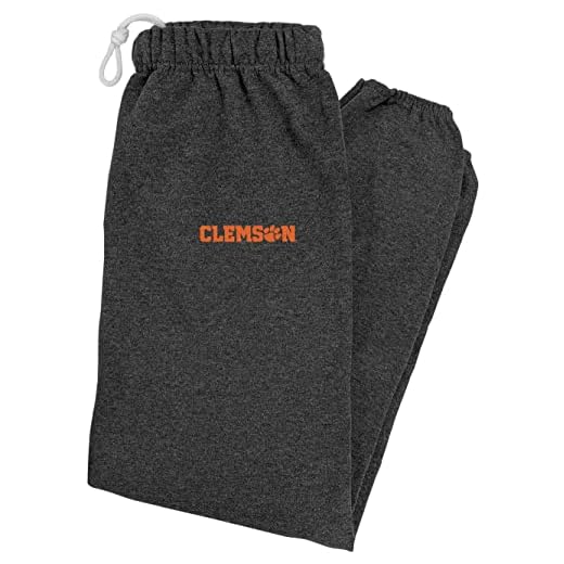 Logovision Clemson University School Logo Mens Jogger Sweatpants, Charcoal Heather, Medium
