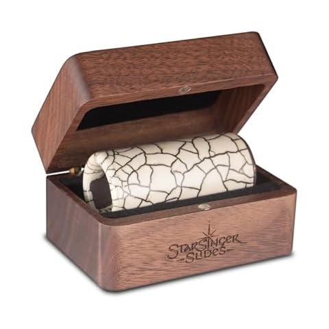 Crackle Ceramic Guitar Slide Bundle – Handmade Desert-Inspired, Elegant Crackle Finish (Small) Cover