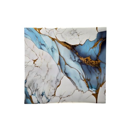Image of INFINITY DECOR Sky Blue & White Marble UV Wall Panels | 60x60 cm Self Adhesive 3D Wall Tiles | Waterproof & Oil-Proof Peel & Stick Decorative Wall Sheets for Home, Kitchen & Office (Pack of 10)