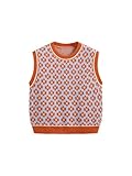 CIDER Sweater Vest Women Sleeveless Cropped Sweaters Cute Graphic Tank Tops Old Money Clothes Fall Outfits: Orange, M