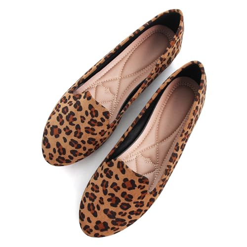 WENJIAZHIZHI Women's Round Toe Ballet Flats Slip-On Loafers Flats Dress Shoes for Women Dressy Comfortable Low Heel2