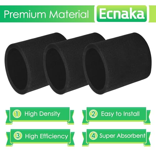 Image of 3 Pack 90585 Foam Sleeve Filter and 3 Pack 90107 /90137 Wet Dry Vac Filter for Most Shop Vac 5 Gallon and Above Vacuum Cleaner,Vf2002 Dry Discs Filters with 3 Retaining Bands,Replace# 9058500, 9010700