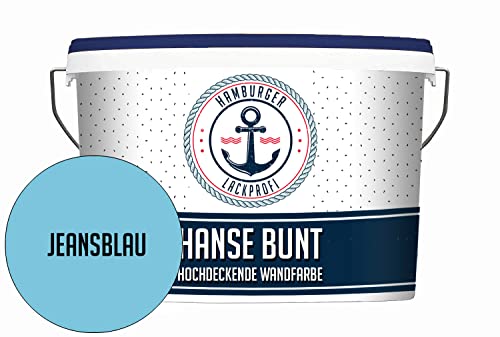 Hamburger Lack-Profi Universelle Wandfarbe MATT Jeansblau Hochdeckende...