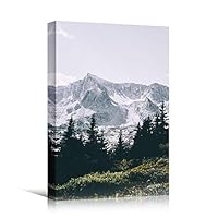 Canvas Wall Art Rocky Mountains Cool Dramatic Mountain Nature Photography Romantics - 12x18 inches