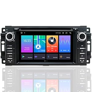 SWTNVIN Car Radio Stereo for Jeep Wrangler Patriot Compass Liberty Commander Grand Cherokee Dodge Chrysler Android 13 DVD Player Built-in Carplay Autoplay 4G LTE WiFi DSP GPS BT5.0 SWC 8-core 6+128GB