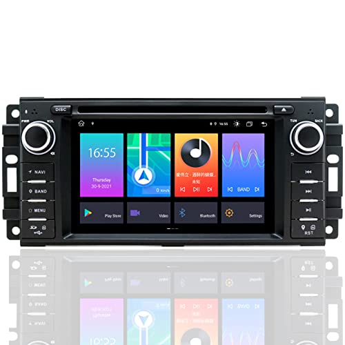 SWTNVIN Car Radio Stereo for Jeep Wrangler Patriot Compass Liberty Commander Grand Cherokee Dodge Chrysler Android 13 DVD Player Built-in Carplay Autoplay 4G LTE WiFi DSP GPS BT5.0 SWC 8-core 6+128GB