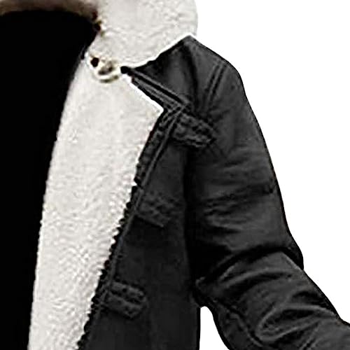 Chaqueta de cuero sintético para hombre, negra, talla XL miniatura 2