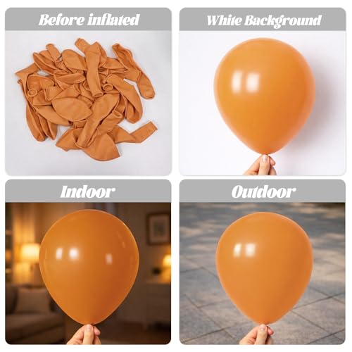 Image of Voircoloria Burnt Orange Balloons, 66pack 12inch Retro Orange Latex Party Balloons for Wedding, Birthday, Graduation, Bridal Shower, Baby Shower, Gender Reveal, Anniversary Party Decorations