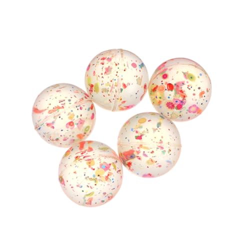 FRCOLOR 5 Piezas Pelotas Saltarinas de Goma para Transparentes con Diseño de Frutas Juguetes Educativos Cognitivos Seguros y Suaves para Aprendizaje y Diversión Infantil