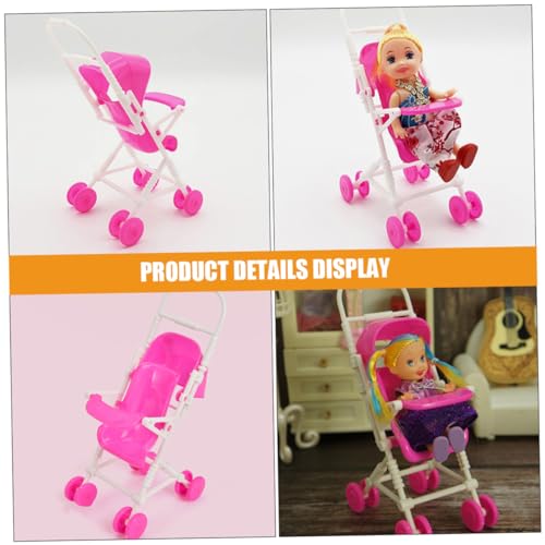 CVUTOVO 2 Stück Puppenwagen Leichter Puppenbuggy für Hand Augen Koordination für Rollenspiele und Puppenhäuser – Bild 8