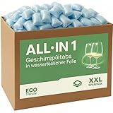 Cleanerist | 110 Spülmaschinentabs in Großpackung (2 kg) – All-in-1 Box Geschirrspültabs in wasserlöslicher Folie – Reiniger kompatibel mit allen Maschinen - umweltfreundliches Pulver