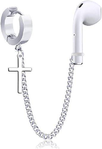 1 par (necesita agujero para la oreja) correa para aretes antipérdida, accesorios para auriculares Bluetooth, unisex, antipérdida, clip para aretes