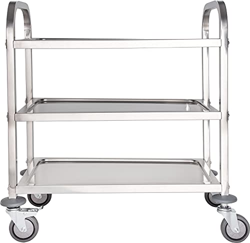 Carlisle Foodservice Products Uc4031529 3 Shelf Knockdown Stainless Steel Utility / Service Cart, 400 Pound Capacity, Medium #TOP2