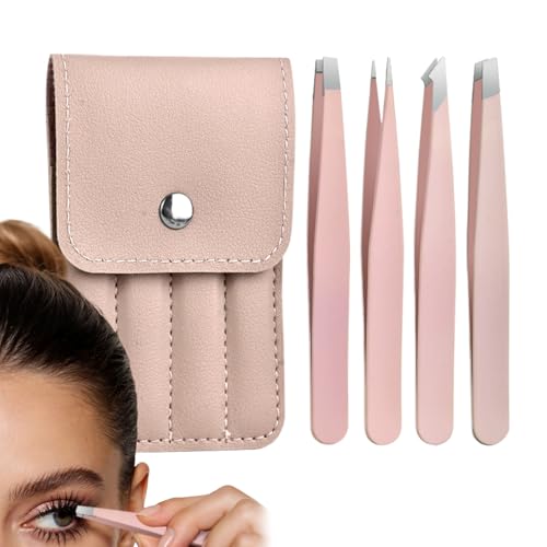 Pinza para pestañas con punta biselada de precisión antideslizante, pinza de extensión de pestañas para hombre y mujer, para pelo encarnado, uso doméstico y salón