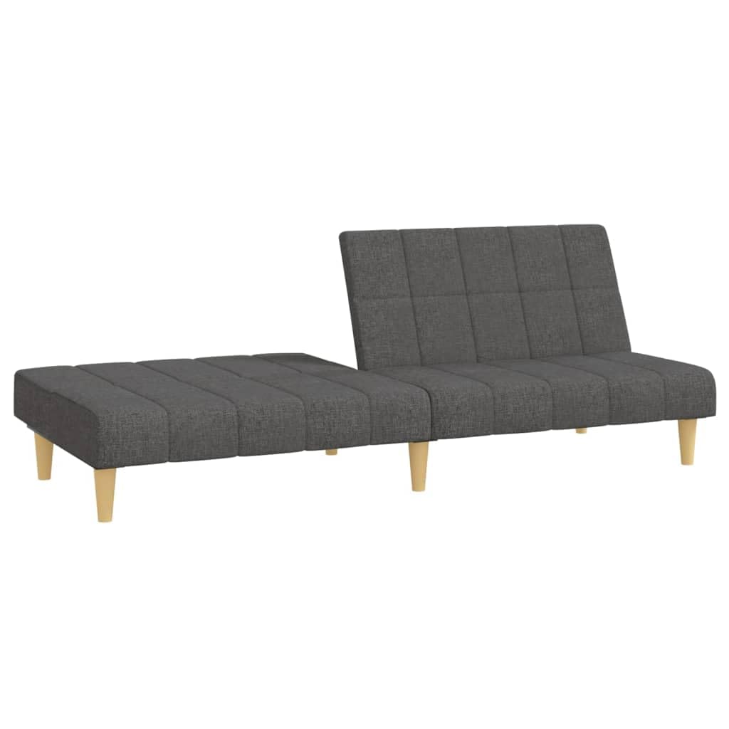 Sofá cama de 2 plazas, color gris oscuro, de tela, 200 x 84,5 cm