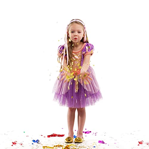 Disfraz de princesa Rapunzel para niñas talla 5-7 años miniatura 6
