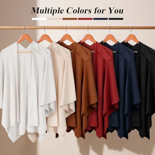 Pleneal Shawl Wraps for Women, Front Poncho Wrap Sweater Cross Open Poncho Wraps, Knitted Elegant Shawls for Fall Winter