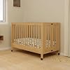 Babyletto Maki Full-Size 2-in-1 Portable Folding Crib with Toddler Bed Conversion Kit in Honey, Greenguard Gold Certified