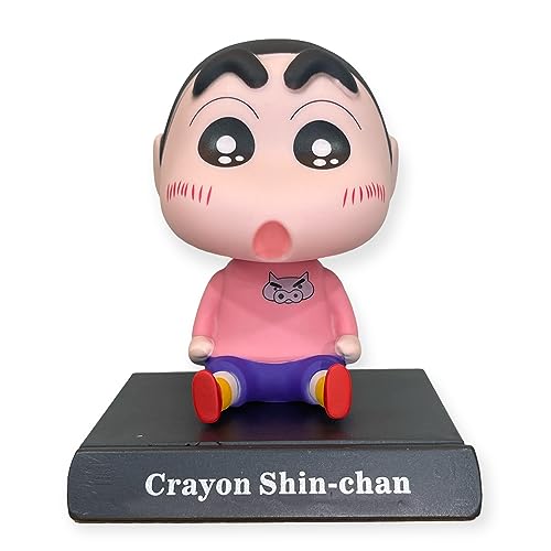 Image of AUGEN Super Hero Shin- chan 5 Action Figure Limited Edition Bobblehead with Mobile Holder for Car Dashboard, Office Desk & Study Table (Pack of 1)