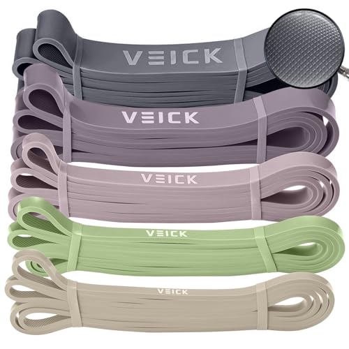 Image of VEICK Pull Up Resistance Bands Set, Heavy Stretch Workout Bands, Fitness Assistance Bands for Men Women, Portable Exercise Equipment for Home Gym Office Travel