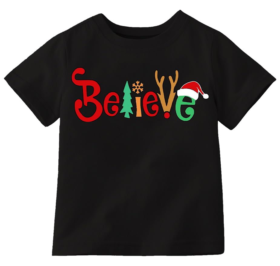 Boys Girls Toddler Kids Shirts Short Sleeve Holiday Tee Boys Clothes Reindeer Merry Christmas T-Shirts