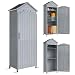 Outsunny Gartenschrank Holz extra hohe Geräteschuppen 85x58x213 cm Grau
