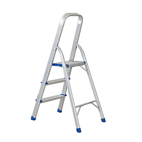 Luckyermore 0242 Ultra Lightweight Step Ladder 3 Step Aluminum Folding Stool Home Kitchen White thumb #4