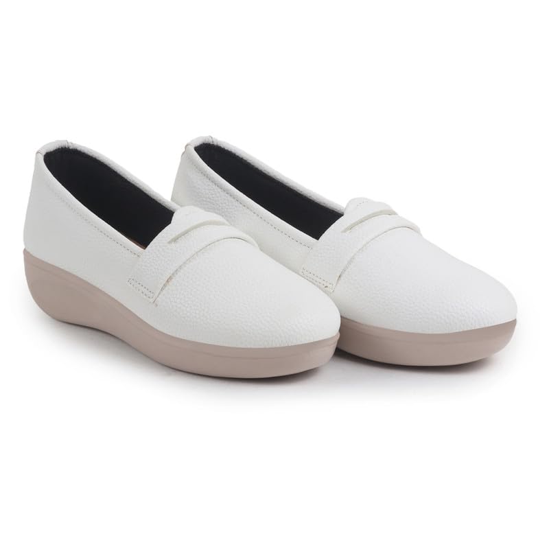 FAUSTO Women's Textured Slip On Casual Shoes Flatform Heel Height Enhancer|All Day Comfort Shoes 5 41kV5ZWeM7L