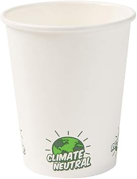 BIOZOYG Paper Cups 50 Pack 8 oz Coffee Cups White - Disposable Cups Biodegradable Water-based Barrier - To Go Cups Solo Cups with Eco-Icons for Coffee, Water, Ice Tea