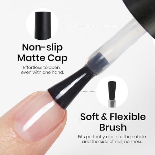 Image of Beetles 15ml No Wipe Gel Base Coat - Base Coat Gel Nail Polish Long-Lasting UV LED Soak Off Manicure, Strong Adhesion Low Odor Toxin-Free for Natural & Artificial Nails, Salon & DIY Use