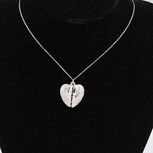 Image of CENWA Memorial Jewelry Sympathy Gift A Piece of My Heart Lives In Heaven Angel Wings Open Locket Necklace (A Piece of My Heart N)