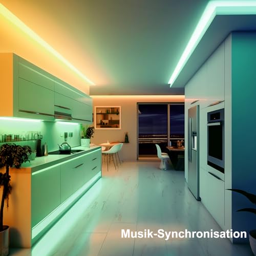 VKH LED Strip 20m, LED Streifen Bluetooth RGB LED Band 20m Selbstklebend mit Fernbedienung und APP, LED Lichterkette für Zimmer Gaming Party (2 * 10m)