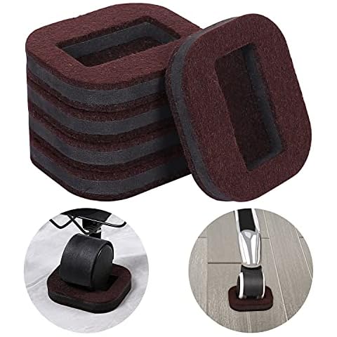 RCHYFEED Furniture Caster Cups Reusable Felt Pads Bottom, 16 Pack Office Chair Wheel Stoppers, Furniture Sliders Felt Floor Protectors for Wooden and Hard Floors, Prevent Scratches & Noise Reduction Cover