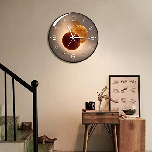 Image of Wall Clock 12 inch Silent Quartz Decorative Wall Clock Non-Ticking Classic Digital Clock Battery Operated Round Easy to Read Handheld Complete Home /Kitchen /Bedroom (419)
