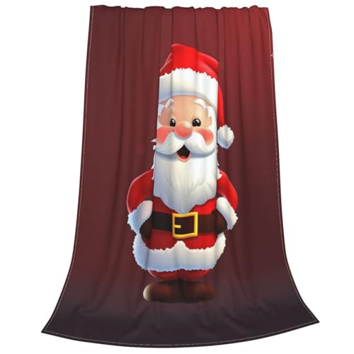 Couverture en micro polaire Père Noël 127x101 cm pour canapé - 3