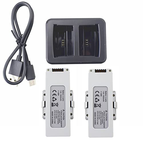 Batería de litio de 7.6V y 1500 mAh con cargador doble para dron plegable F30 y HS510