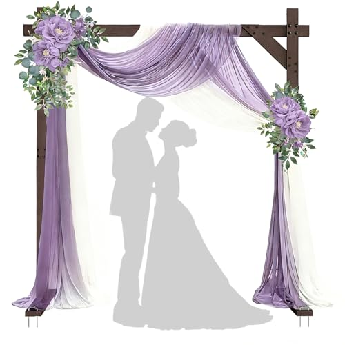 Fikowo 7.48 FT Wooden Arch Square Wood Wedding Arches for Ceremony...
