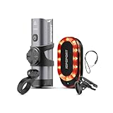 iGPSPORT VS800S+SR mini 自転車ライトセット 800ルーメン 自転車後方レーダー 最大160mまで後方からの接近車両を検知 自動オンオフ&リモコン制御可能「バッテリー残量」と「航続時間予測」環境光センサー 長時間持続 通勤 通学 サイクリング 防災 地震対策 夜間走行